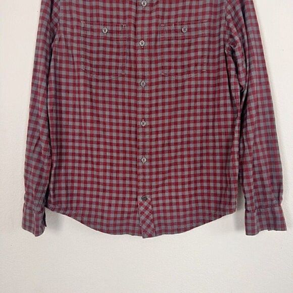 Mens TOAD & CO. Cotton Shirt Button-Down Size Small Red & Gray Plaid - Picture 10 of 12